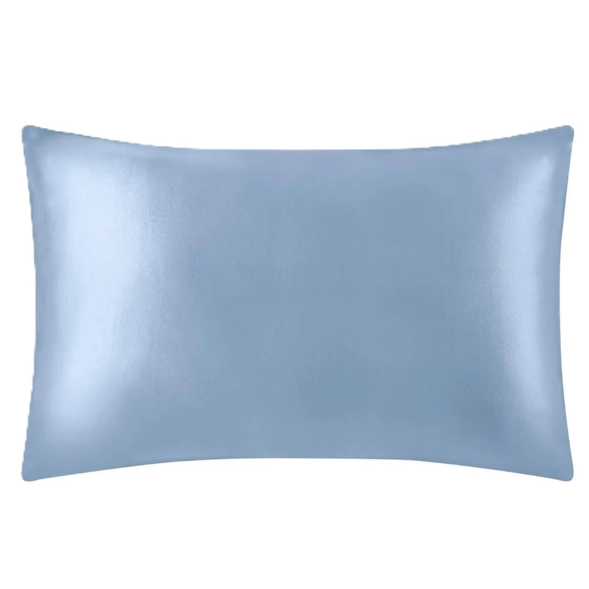 Light-blue rectangular silk pillowcase